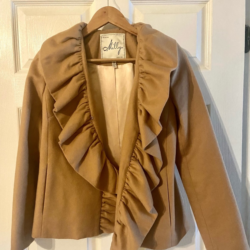 Milly Tan Ruffle Jacket - Picture 2 of 3